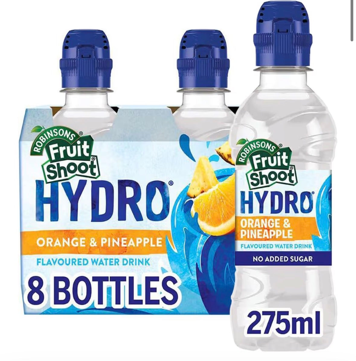 Hydro Orange and Pineapple Flavoured Water, 275ml (Pack of 8)