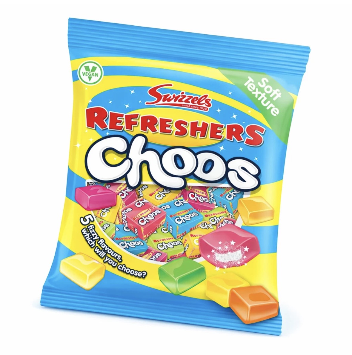 Swizzels Refreshers Choos – Soft & Chewy Fruity Sweets 115g