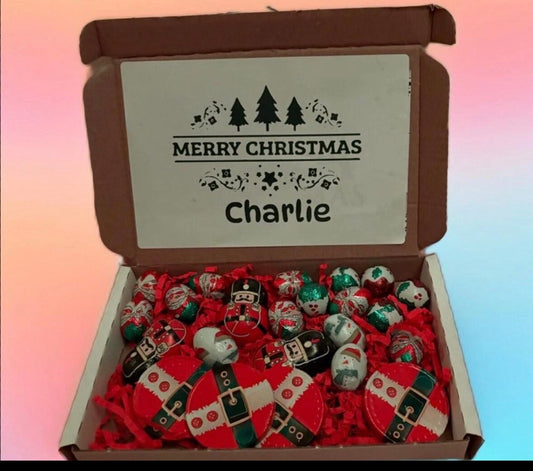 Personalised Christmas chocolate treat gift box