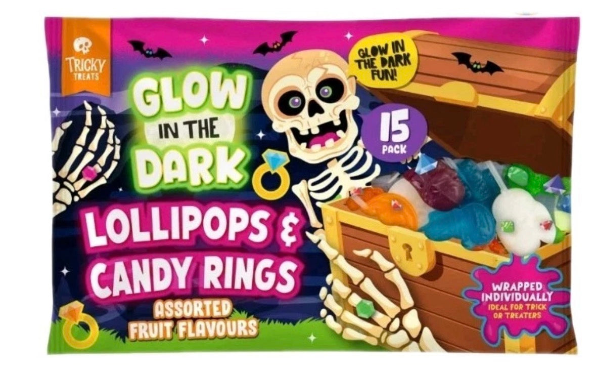 Halloween Treak Or Treat Glow in the Dark Halloween Lollipops & Candies  15pk