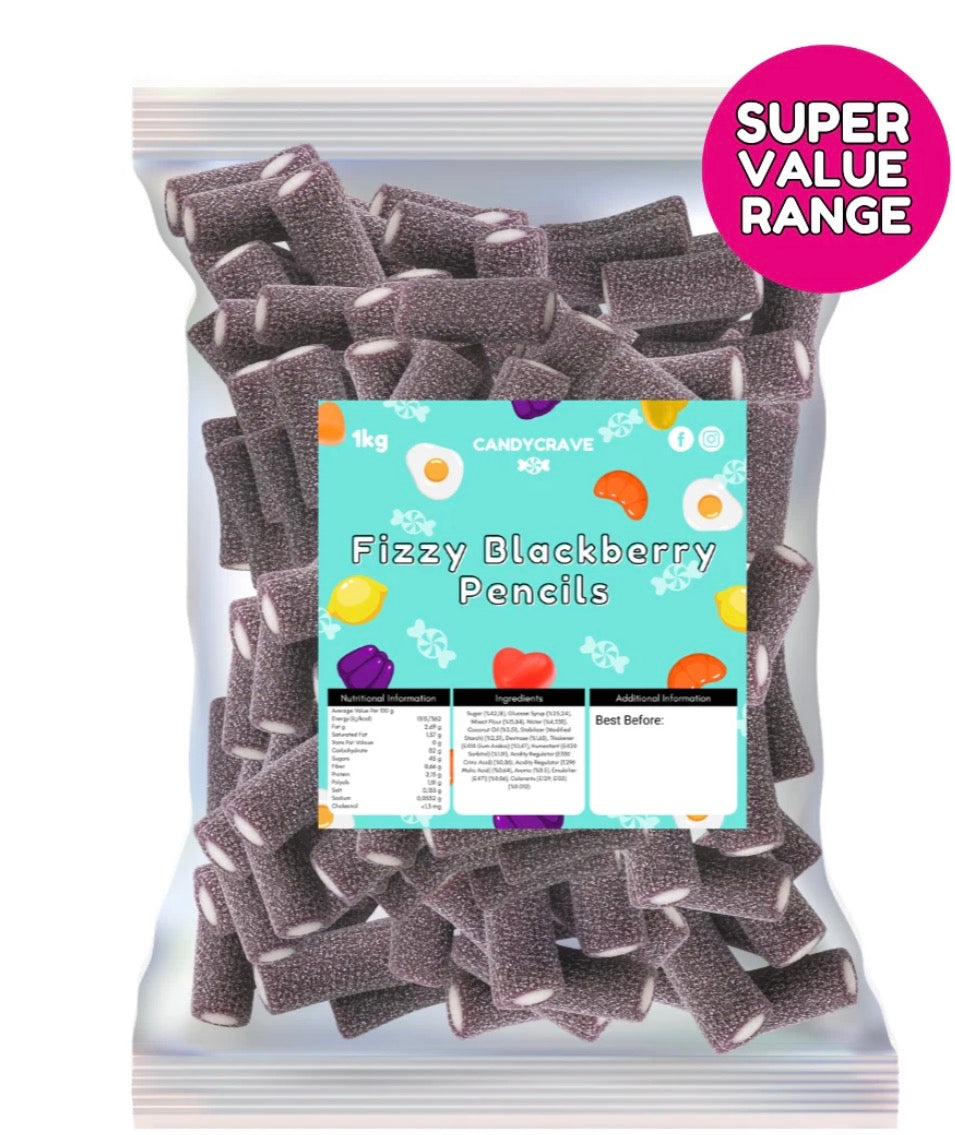 Fizzy Blackberry Pencils 1kg Sour Candy
