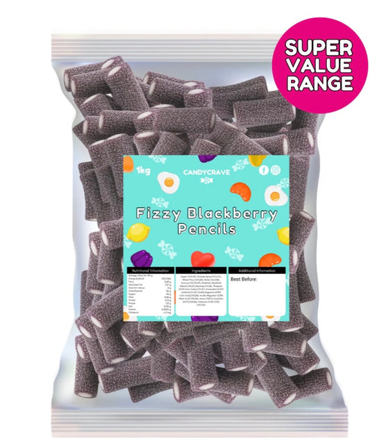 Fizzy Blackberry Pencils 1kg Sour Candy