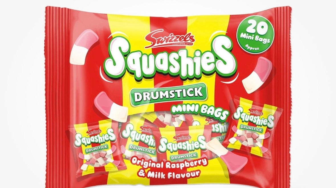 Squashies Sweets, Raspberry & Milk Sweets, 20 Sweet Bags