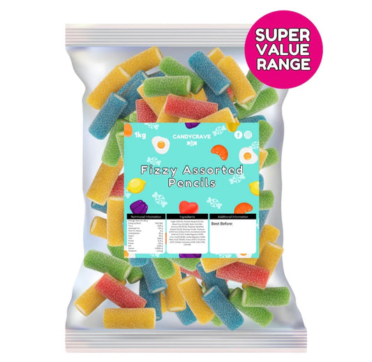 Fizzy Assorted Pencils 1kg Mixed Candy
