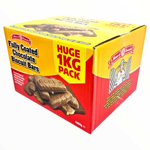 Fully Coated Chocolate Biscuit Bars 1KG Box
